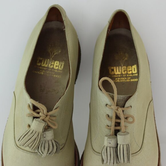 Royal Tweed Church's Cheaney of England White Leather Tassled Oxford - Picture 5 of 9